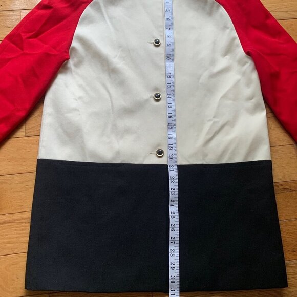 Vintage London Fog Collectables Colorblock Coat – Red Black White Mod Jacket Wom - Picture 6 of 9